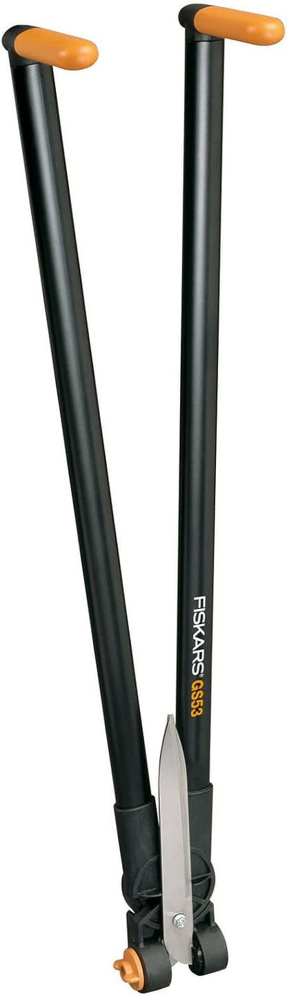 PowerLever Grass and Hedge Shear GS53, Multifunctional Hedge and Lawn Scissors, Range up to 2.5 m, Black/Orange, 1001565