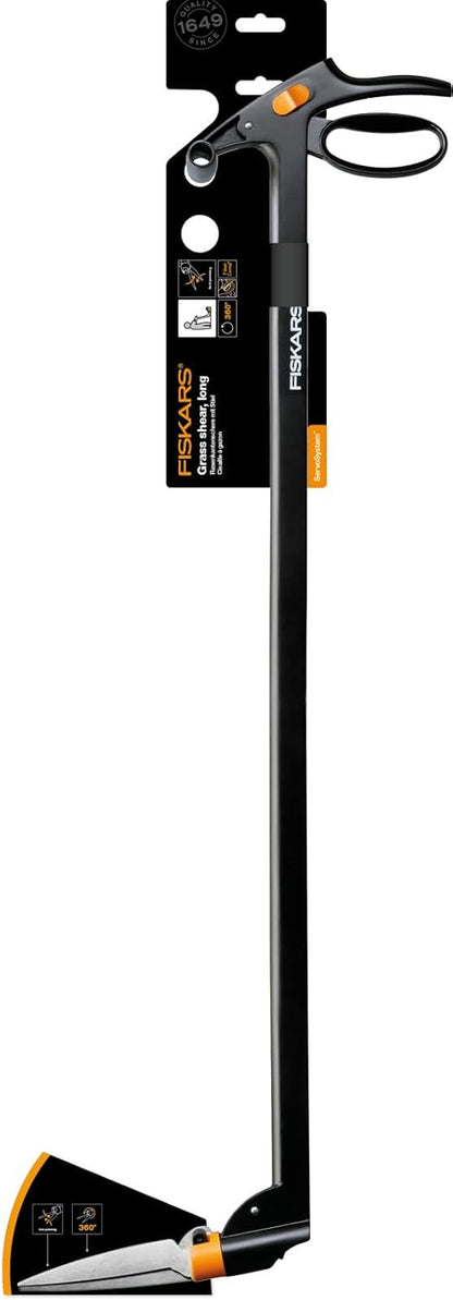 PowerLever Grass and Hedge Shear GS53, Multifunctional Hedge and Lawn Scissors, Range up to 2.5 m, Black/Orange, 1001565