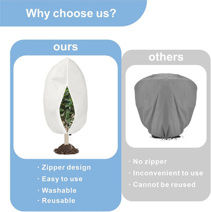6 PCS Plant Covers Freeze Protection with Zipper Drawstring, 47.2"x31.5"
