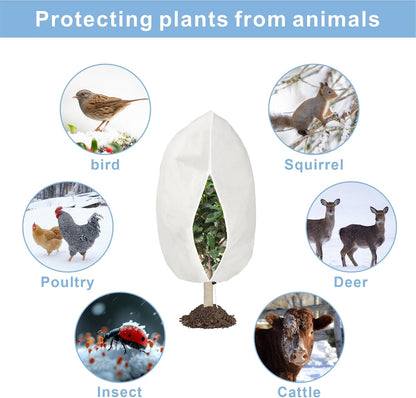 6 PCS Plant Covers Freeze Protection with Zipper Drawstring, 47.2"x31.5"