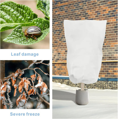 6 PCS Plant Covers Freeze Protection with Zipper Drawstring, 47.2"x31.5"