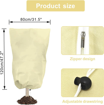 6 PCS Plant Covers Freeze Protection with Zipper Drawstring, 47.2"x31.5"