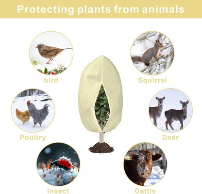 6 PCS Plant Covers Freeze Protection with Zipper Drawstring, 47.2"x31.5"