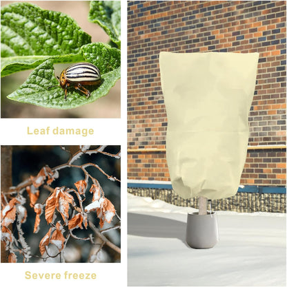 6 PCS Plant Covers Freeze Protection with Zipper Drawstring, 47.2"x31.5"