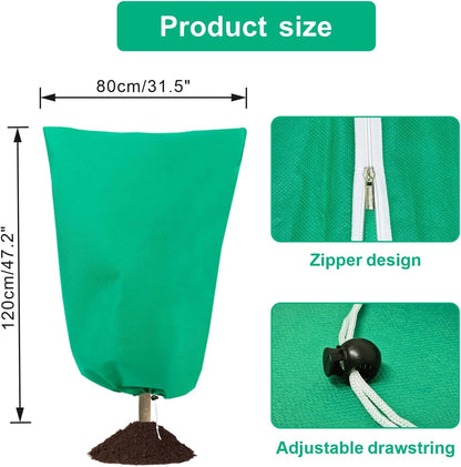 6 PCS Plant Covers Freeze Protection with Zipper Drawstring, 47.2"x31.5"