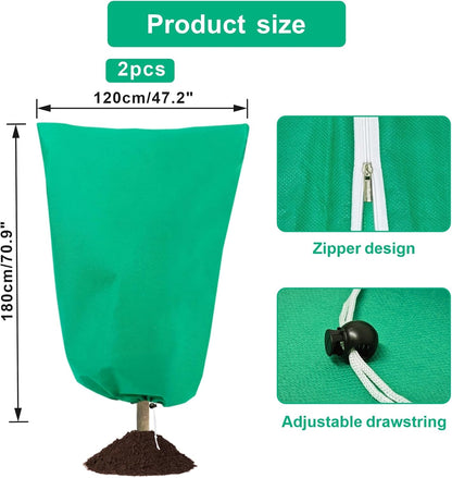 6 PCS Plant Covers Freeze Protection with Zipper Drawstring, 47.2"x31.5"
