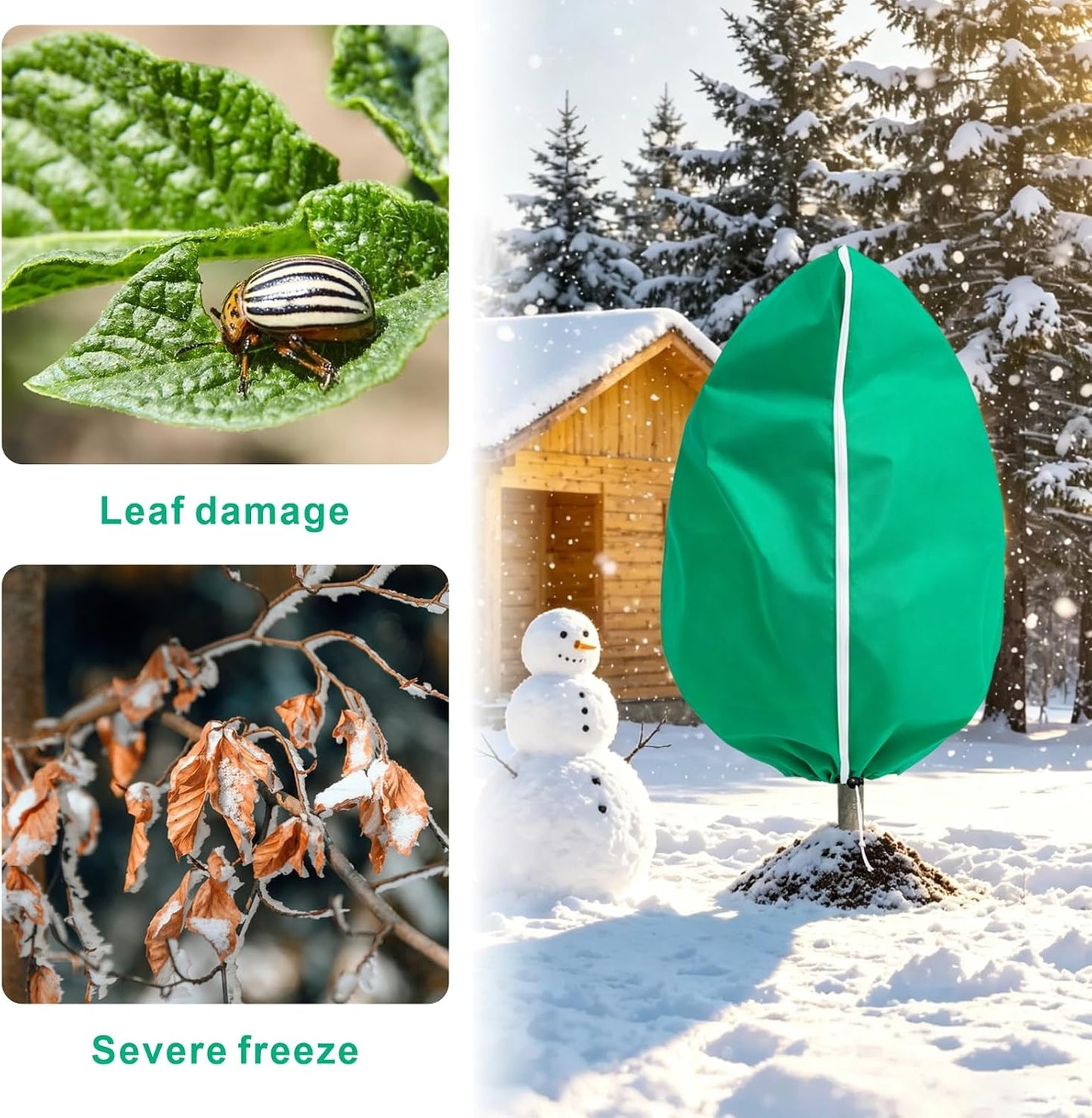 6 PCS Plant Covers Freeze Protection with Zipper Drawstring, 47.2"x31.5"