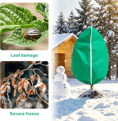 6 PCS Plant Covers Freeze Protection with Zipper Drawstring, 47.2"x31.5"