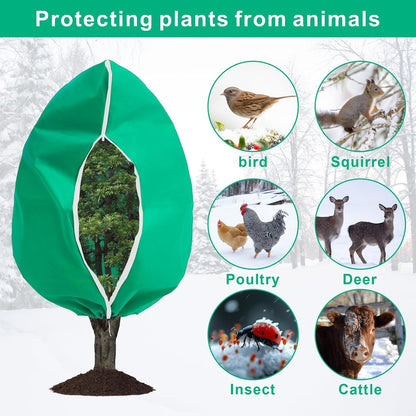 6 PCS Plant Covers Freeze Protection with Zipper Drawstring, 47.2"x31.5"