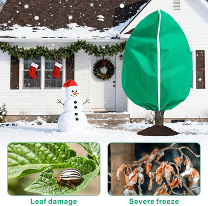 6 PCS Plant Covers Freeze Protection with Zipper Drawstring, 47.2"x31.5"