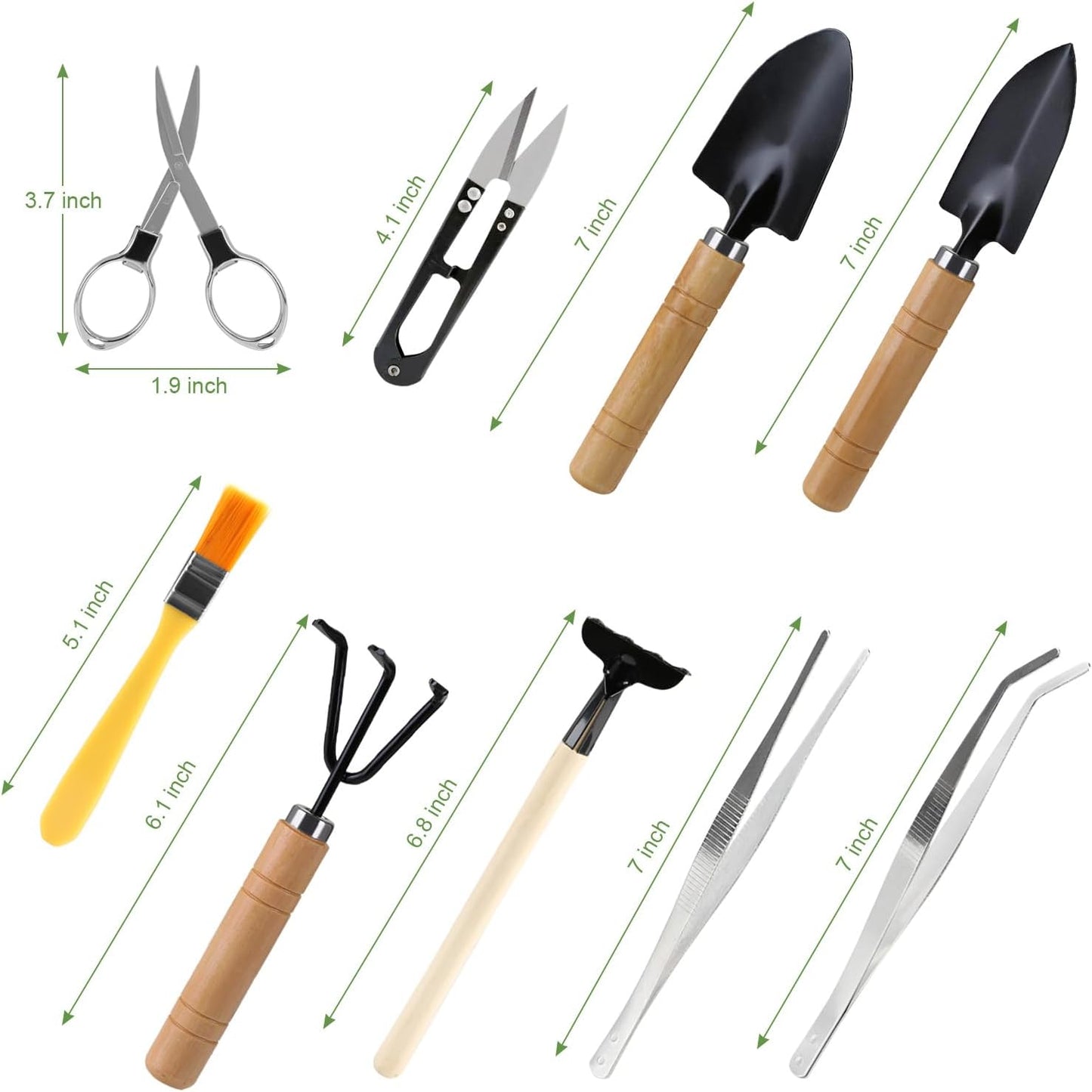 9 Pcs Basic Bonsai Tools Set, Bonsai Tree Kit, Mini Garden Tools