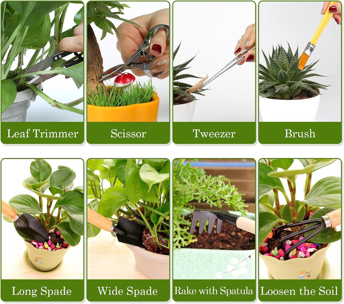 9 Pcs Basic Bonsai Tools Set, Bonsai Tree Kit, Mini Garden Tools