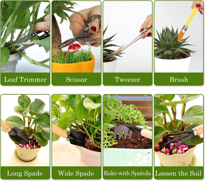 9 Pcs Basic Bonsai Tools Set, Bonsai Tree Kit, Mini Garden Tools