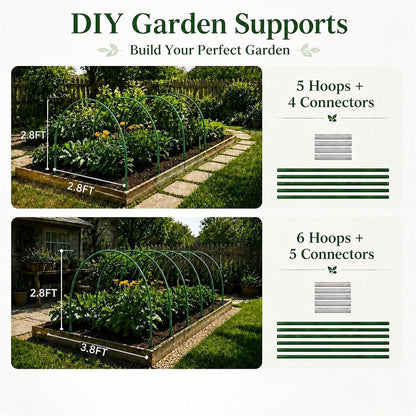 Garden Netting Kit, 10x30FT Ultra Fine Mesh Netting & 6 Sets 8FT Garden Hoops, Bird & Insect Netting for Garden Plant Covers, Garden Netting Kit for Raised Beds Greenhouse Row Cover Animal Protection