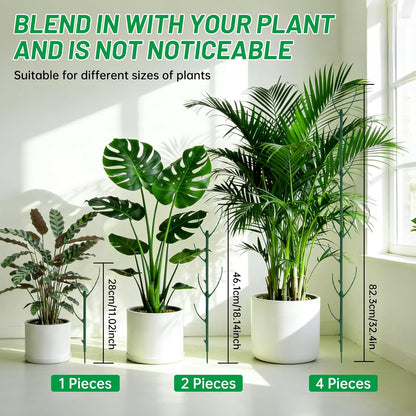 10 Plant Support Stakes for Indoor Plants with Clips & Plant Tie