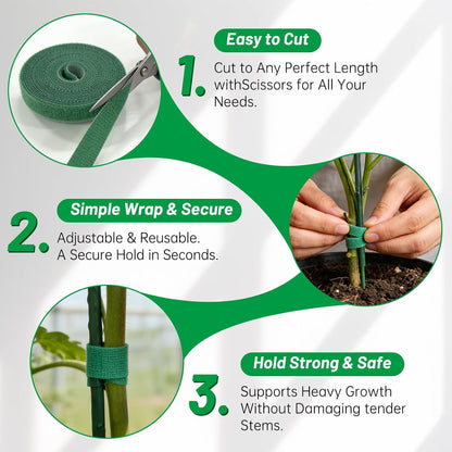 10 Plant Support Stakes for Indoor Plants with Clips & Plant Tie