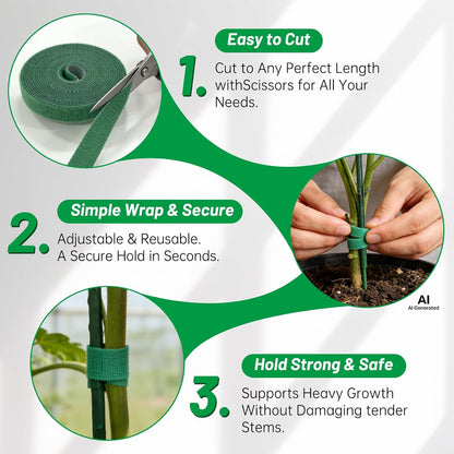 10 Plant Support Stakes for Indoor Plants with Clips & Plant Tie