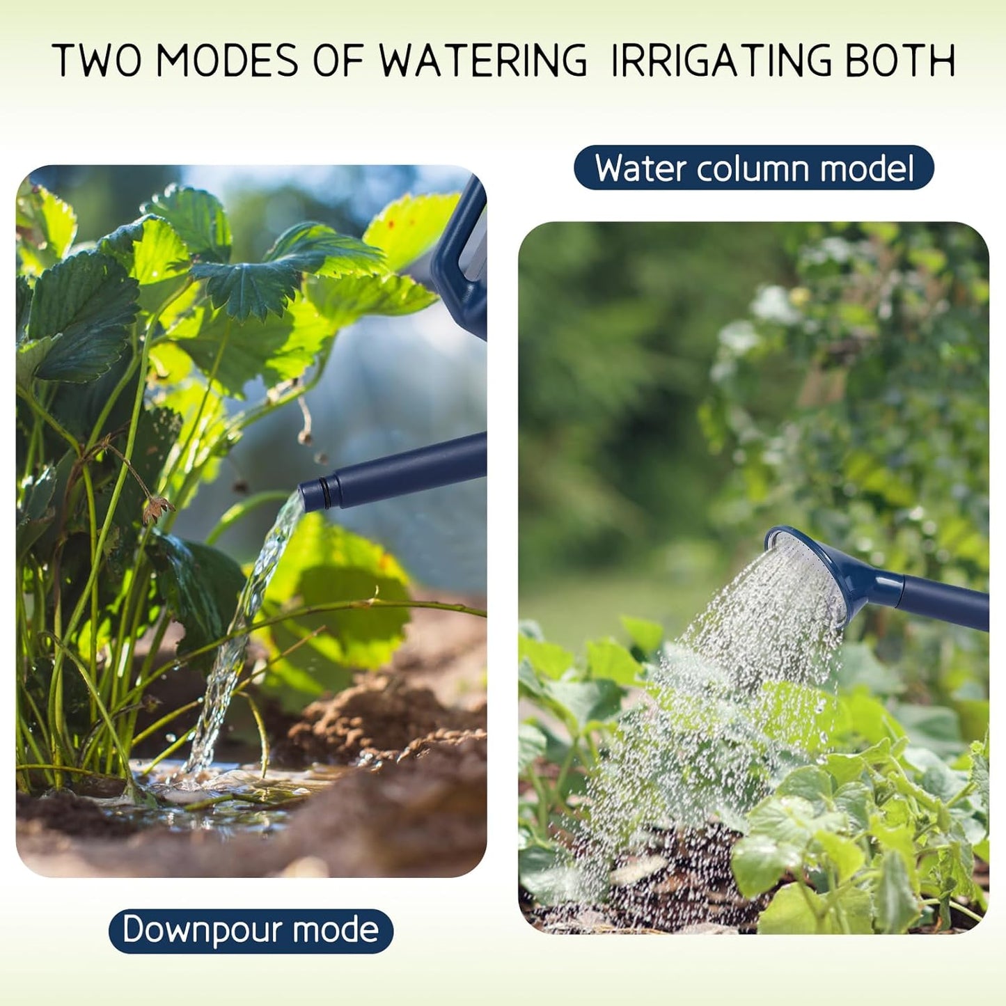 2.8L Watering Can for Indoor Plants, Garden Watering Cans for Outdoor Plant House Flower, Modern Plant Watering Can Large Long Spout with Sprinkler Head