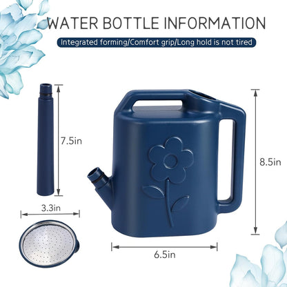 2.8L Watering Can for Indoor Plants, Garden Watering Cans for Outdoor Plant House Flower, Modern Plant Watering Can Large Long Spout with Sprinkler Head