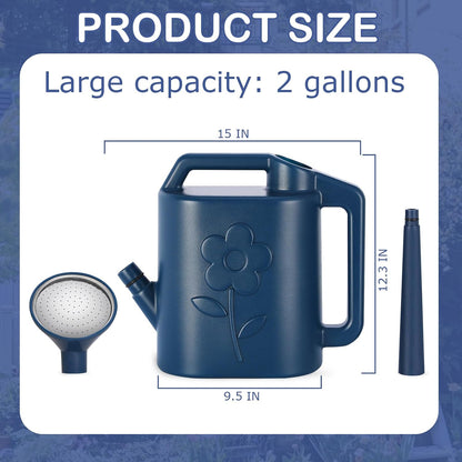 2.8L Watering Can for Indoor Plants, Garden Watering Cans for Outdoor Plant House Flower, Modern Plant Watering Can Large Long Spout with Sprinkler Head