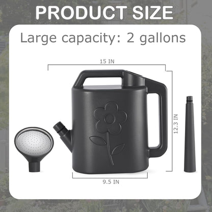 2.8L Watering Can for Indoor Plants, Garden Watering Cans for Outdoor Plant House Flower, Modern Plant Watering Can Large Long Spout with Sprinkler Head