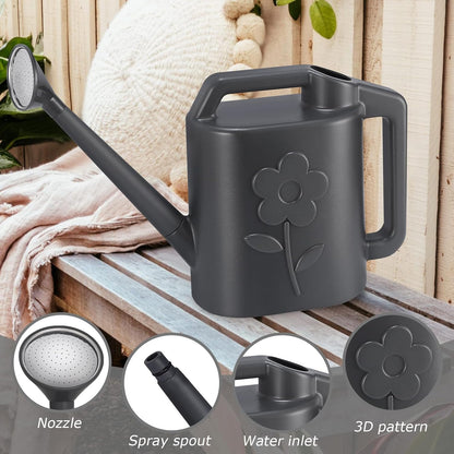2.8L Watering Can for Indoor Plants, Garden Watering Cans for Outdoor Plant House Flower, Modern Plant Watering Can Large Long Spout with Sprinkler Head