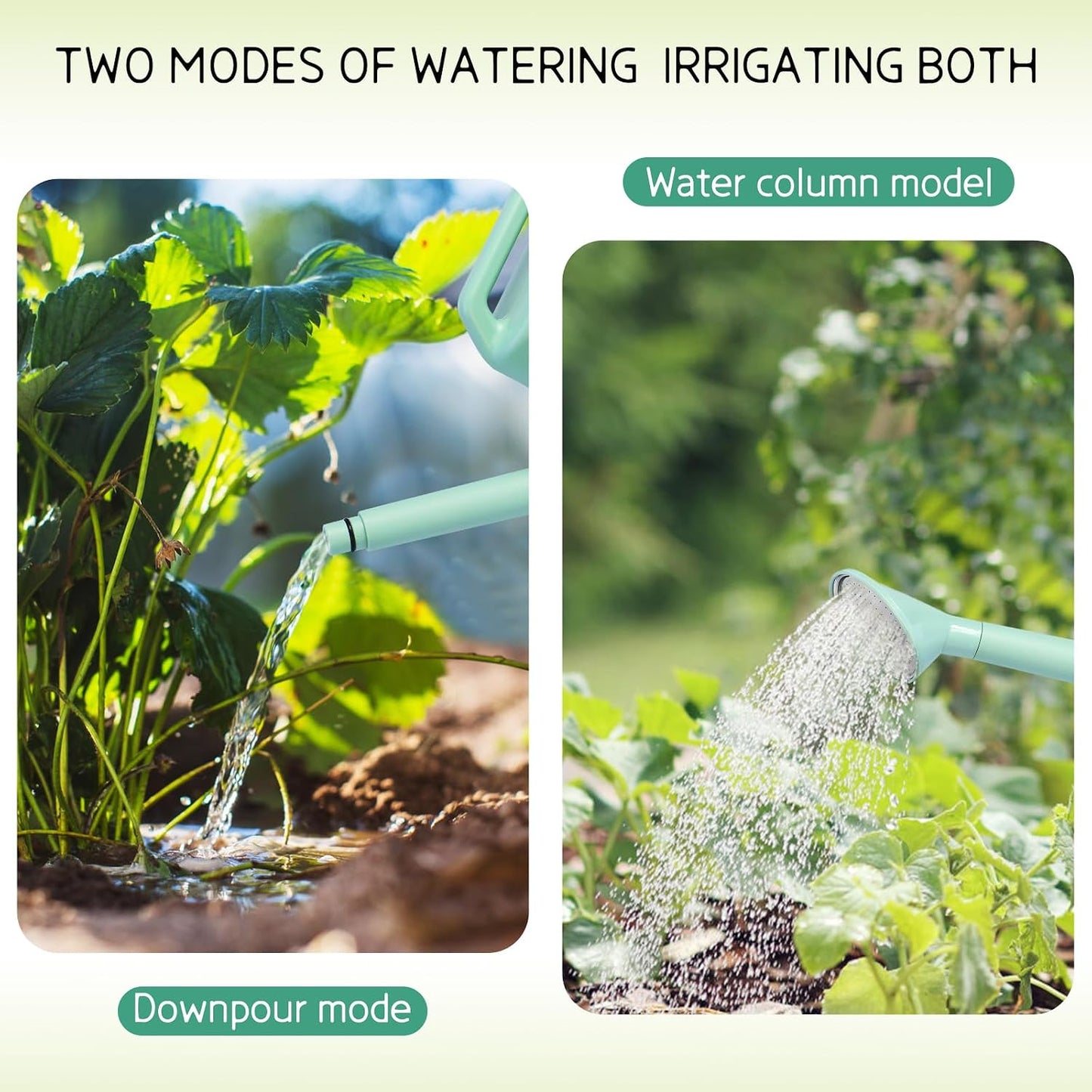 2.8L Watering Can for Indoor Plants, Garden Watering Cans for Outdoor Plant House Flower, Modern Plant Watering Can Large Long Spout with Sprinkler Head