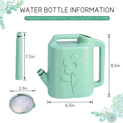 2.8L Watering Can for Indoor Plants, Garden Watering Cans for Outdoor Plant House Flower, Modern Plant Watering Can Large Long Spout with Sprinkler Head