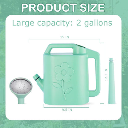 2.8L Watering Can for Indoor Plants, Garden Watering Cans for Outdoor Plant House Flower, Modern Plant Watering Can Large Long Spout with Sprinkler Head