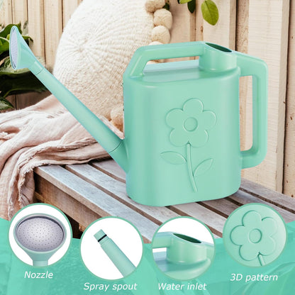 2.8L Watering Can for Indoor Plants, Garden Watering Cans for Outdoor Plant House Flower, Modern Plant Watering Can Large Long Spout with Sprinkler Head