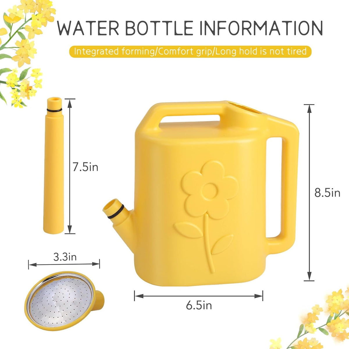 2.8L Watering Can for Indoor Plants, Garden Watering Cans for Outdoor Plant House Flower, Modern Plant Watering Can Large Long Spout with Sprinkler Head