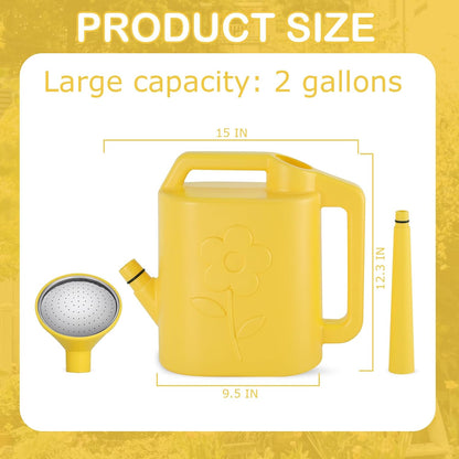 2.8L Watering Can for Indoor Plants, Garden Watering Cans for Outdoor Plant House Flower, Modern Plant Watering Can Large Long Spout with Sprinkler Head