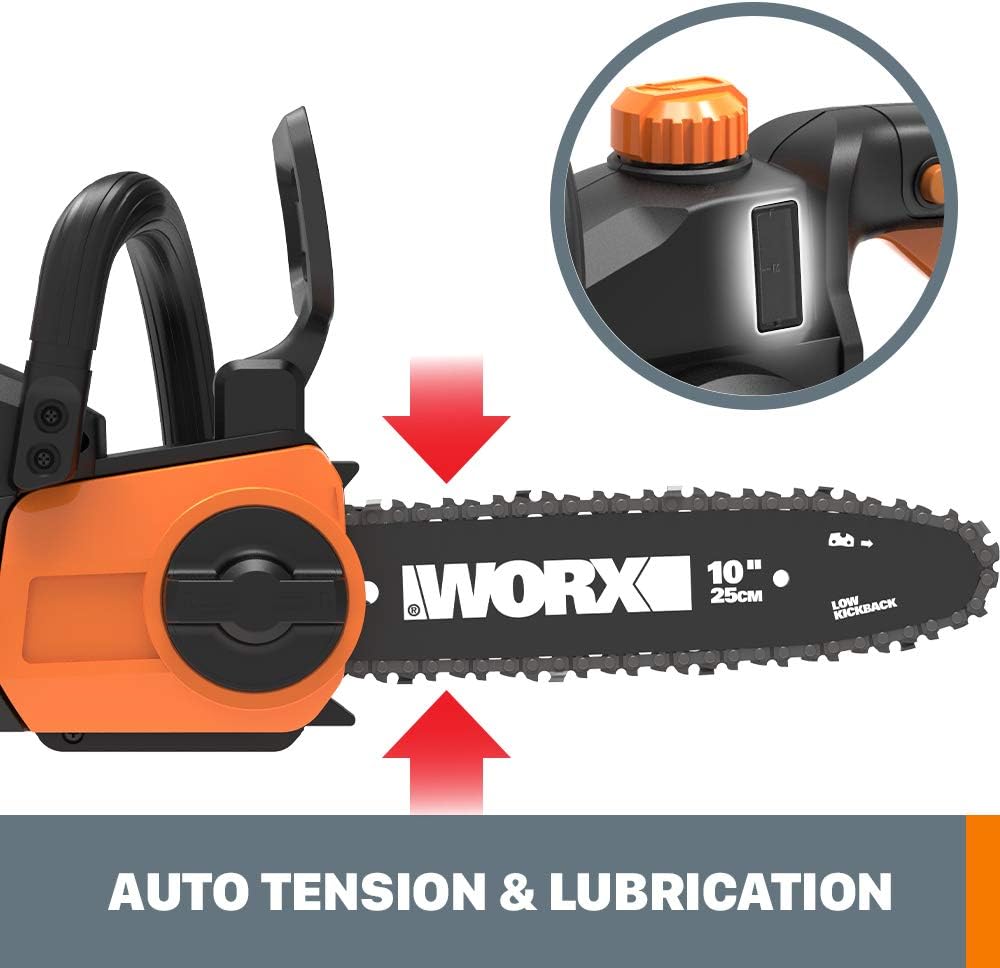 Cordless Chainsaw, 20V 10" 2-in-1 Pole Saw with Auto-Tension, WG323