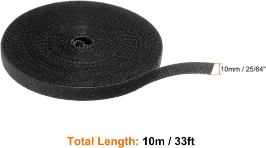 Garden Plant Tape 33ft 25/64" Reusable Garden Plant Ties Strap Nylon Plant Twist Tie for Plant Gardening Home Office, Black