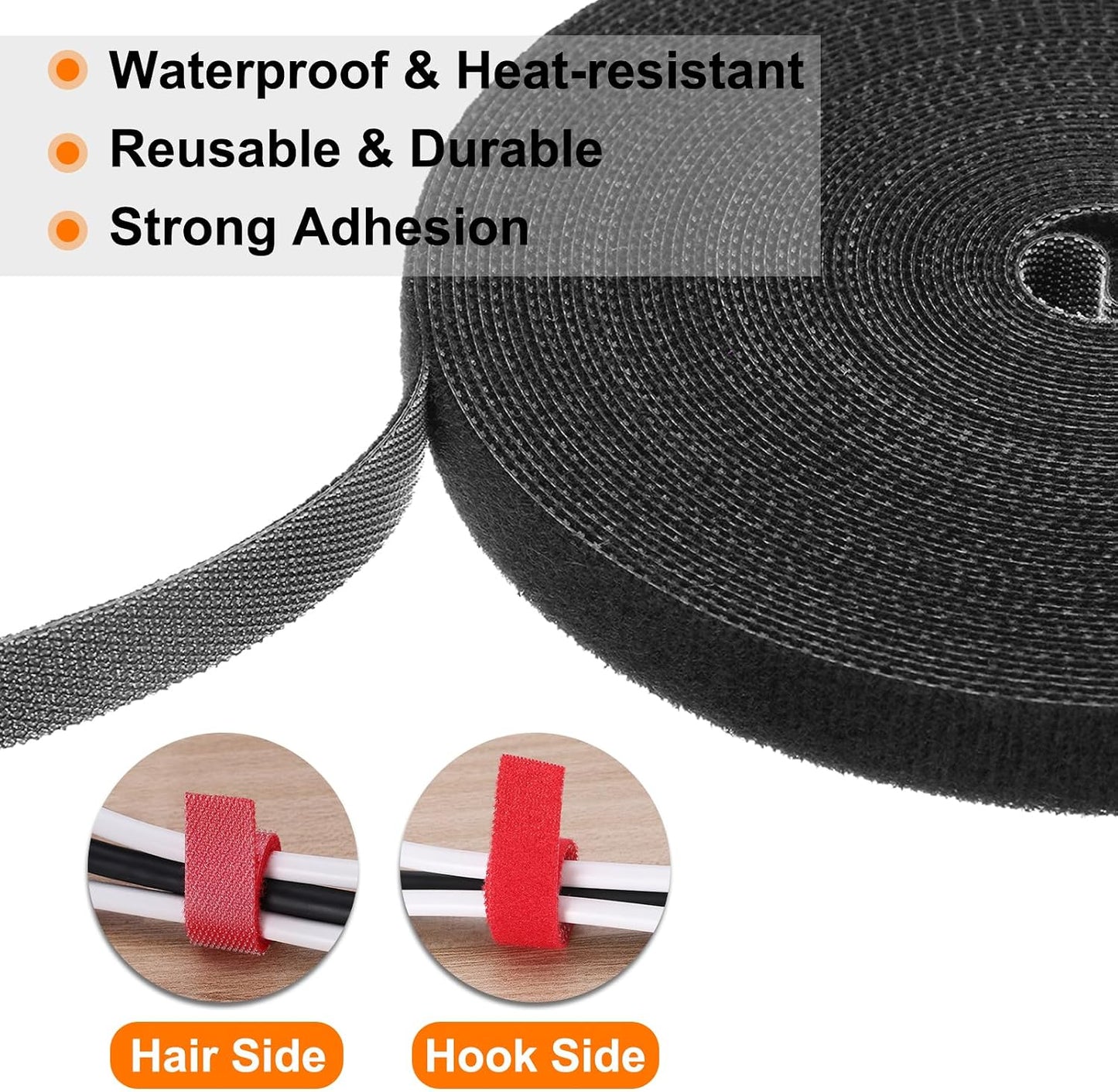 Garden Plant Tape 33ft 25/64" Reusable Garden Plant Ties Strap Nylon Plant Twist Tie for Plant Gardening Home Office, Black