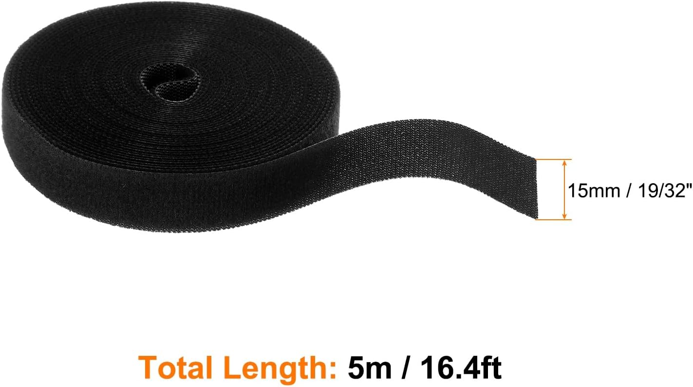 Garden Plant Tape 33ft 25/64" Reusable Garden Plant Ties Strap Nylon Plant Twist Tie for Plant Gardening Home Office, Black