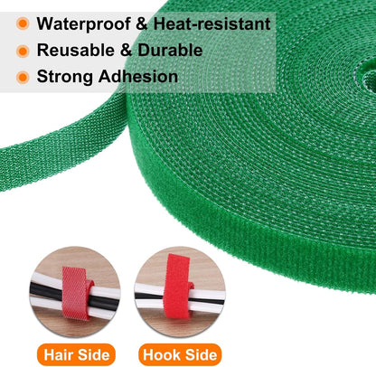 Garden Plant Tape 33ft 25/64" Reusable Garden Plant Ties Strap Nylon Plant Twist Tie for Plant Gardening Home Office, Black