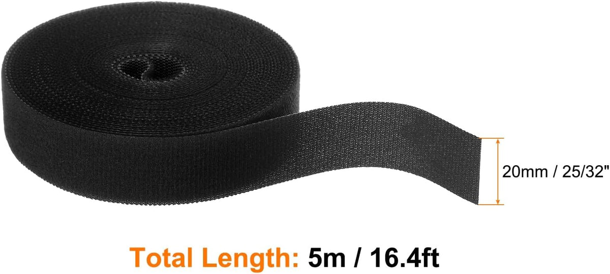 Garden Plant Tape 33ft 25/64" Reusable Garden Plant Ties Strap Nylon Plant Twist Tie for Plant Gardening Home Office, Black