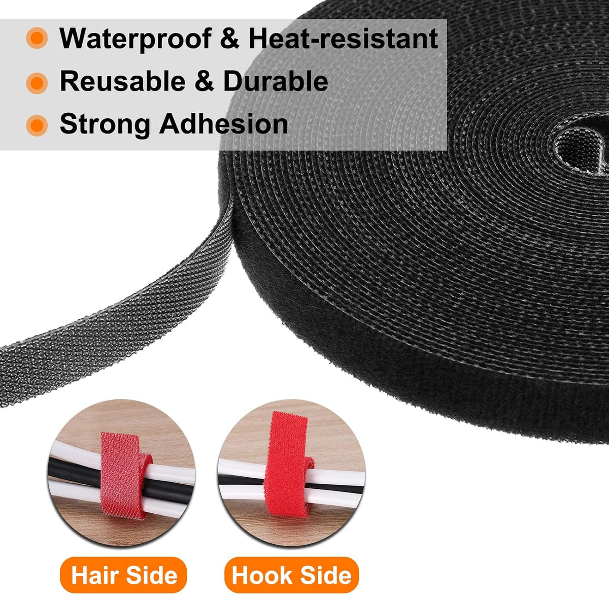 Garden Plant Tape 33ft 25/64" Reusable Garden Plant Ties Strap Nylon Plant Twist Tie for Plant Gardening Home Office, Black