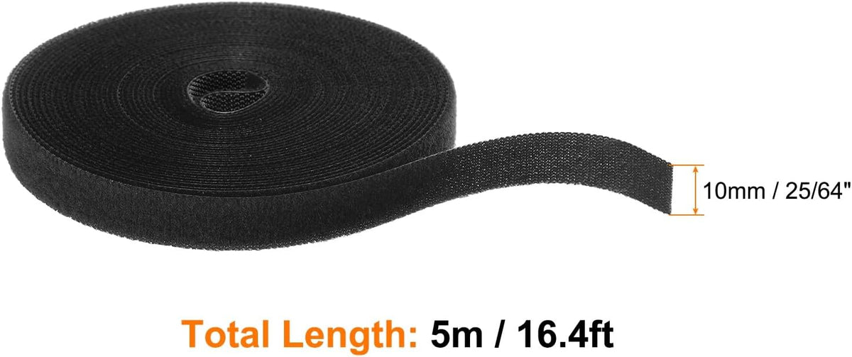 Garden Plant Tape 33ft 25/64" Reusable Garden Plant Ties Strap Nylon Plant Twist Tie for Plant Gardening Home Office, Black