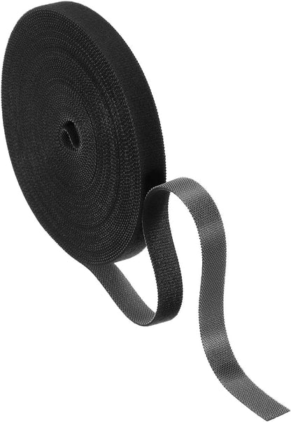 Garden Plant Tape 33ft 25/64" Reusable Garden Plant Ties Strap Nylon Plant Twist Tie for Plant Gardening Home Office, Black