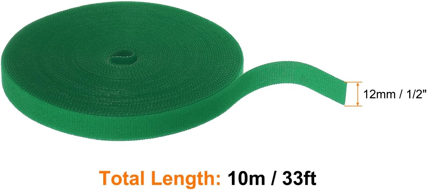 Garden Plant Tape 33ft 25/64" Reusable Garden Plant Ties Strap Nylon Plant Twist Tie for Plant Gardening Home Office, Black