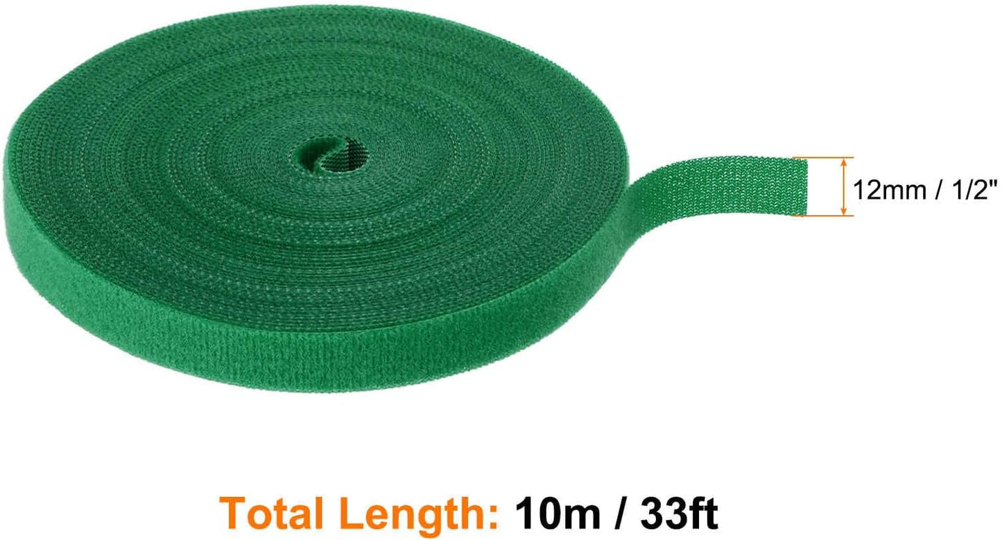 Garden Plant Tape 33ft 25/64" Reusable Garden Plant Ties Strap Nylon Plant Twist Tie for Plant Gardening Home Office, Black