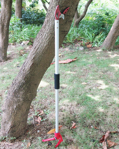 6FT Long Reach Pruner and Fruit Picker with Cut & Hold Feature, Lightweight 1.43lb Aluminum Pole with 90° Rotating Head, High Carbon Steel Sharp Blade, Ergonomic Tree Trimmer for High Branches