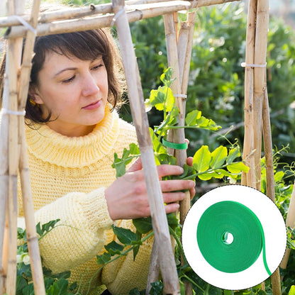 Kecoya 100 Feet Green Garden Tape Plant Ties for Climbing Plant Garden Ties Plant Tape, 1/2'' Wide Reusable Garden Tape Plant Support for Climbing Plants, Flowers, Vine, Tomato Ties Adjustable.