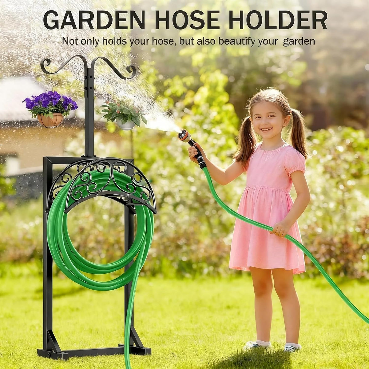 Garden Hose Holder,5 Spikes Water Hose Hanger for 150FT Hose