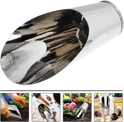 Bonsai Scoop: Stainless Steel Bucket Shovel Garden Potted Scoop for Garden Fertilizer Feed Scooper Gardening Supplies