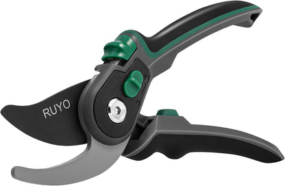 Bypass Pruning Shears, 3/4-Inch Cut Capacity Garden Clippers, Gardening Scissors with Sharp, Rust Resistant Steel Blade (Black, 3/4'')