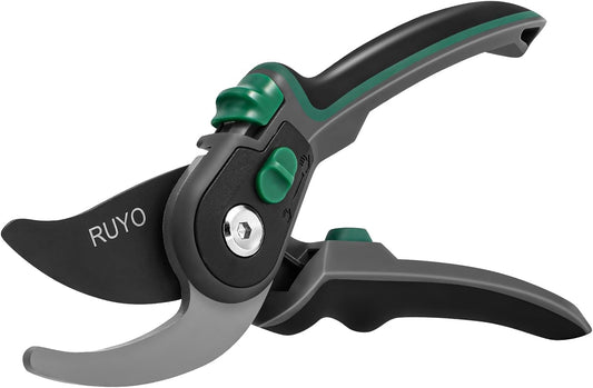 Bypass Pruning Shears, 3/4-Inch Cut Capacity Garden Clippers, Gardening Scissors with Sharp, Rust Resistant Steel Blade (Black, 3/4'')