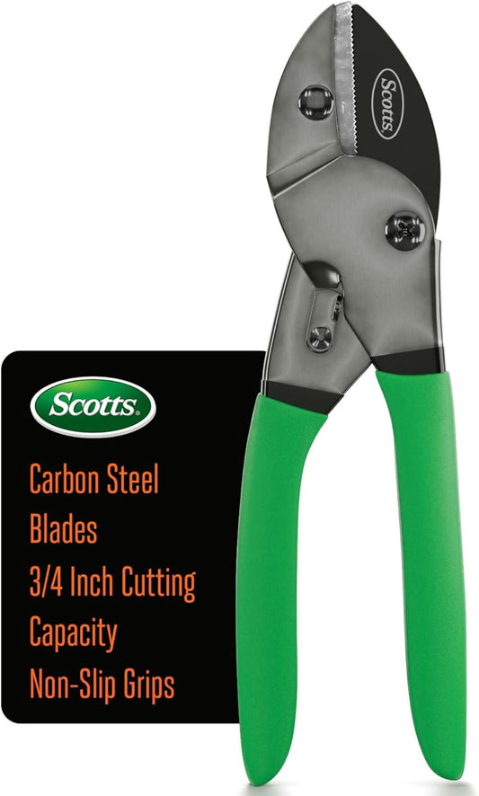 8 in. Anvil Pruning Shears – 1/2 in. Cutting Capacity, Heavy-Duty Garden Pruner for Dry Stems and Dead Wood, Sap Resistant – Comfort Grip with Sharp Carbon Steel Blade for Yard and Garden Use